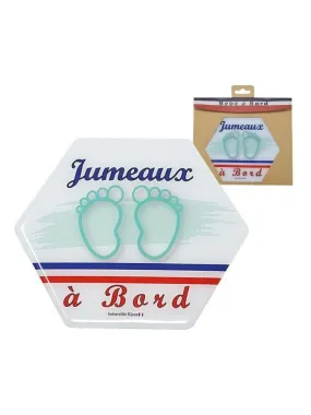 Adhésif / Autocollant bébé à bord - Jumeaux - Bleu