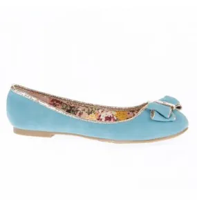 Ballerine plate simili cuir confortable bleu turquois ENOLA 