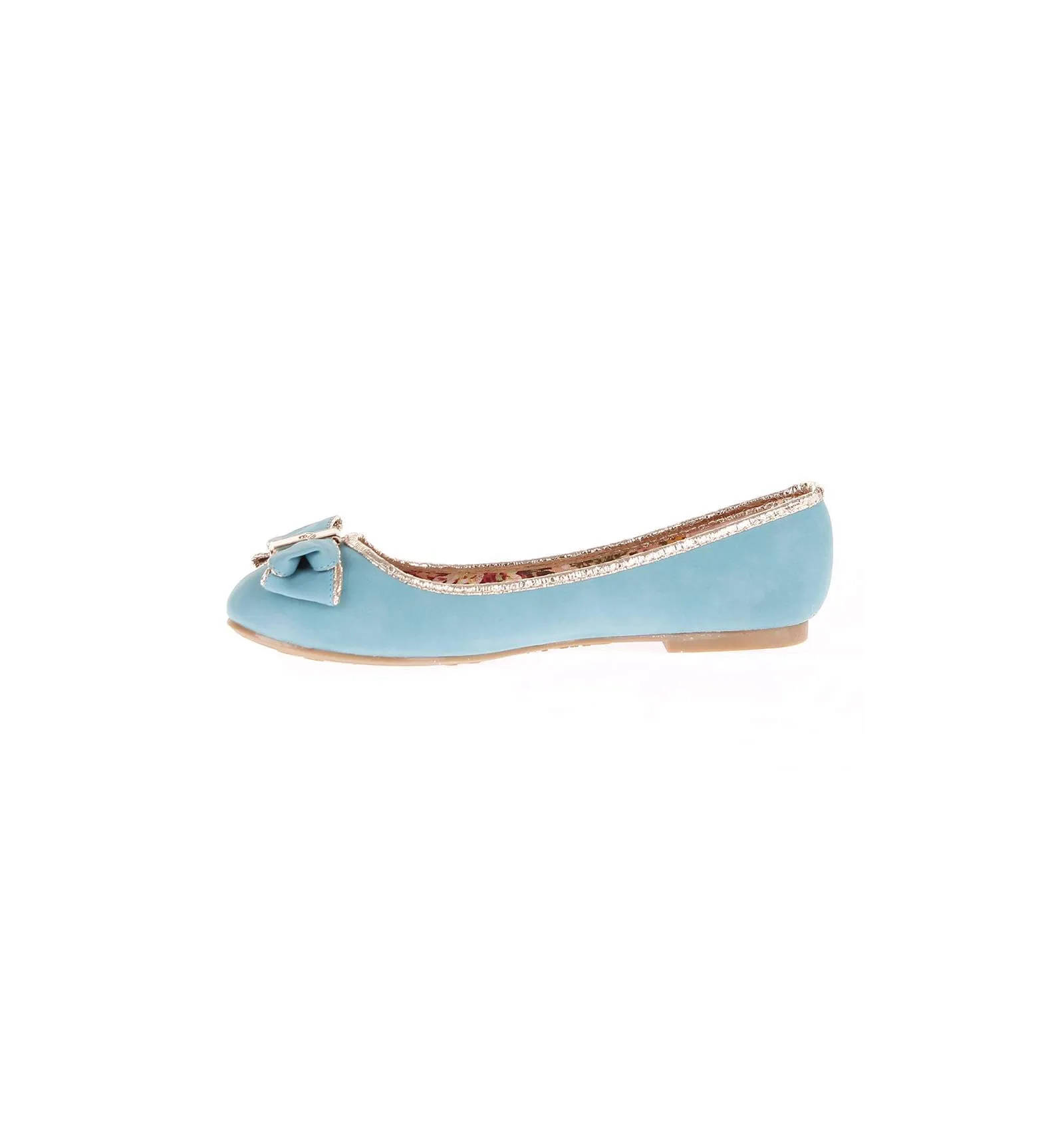 Ballerine plate simili cuir confortable bleu turquois ENOLA 