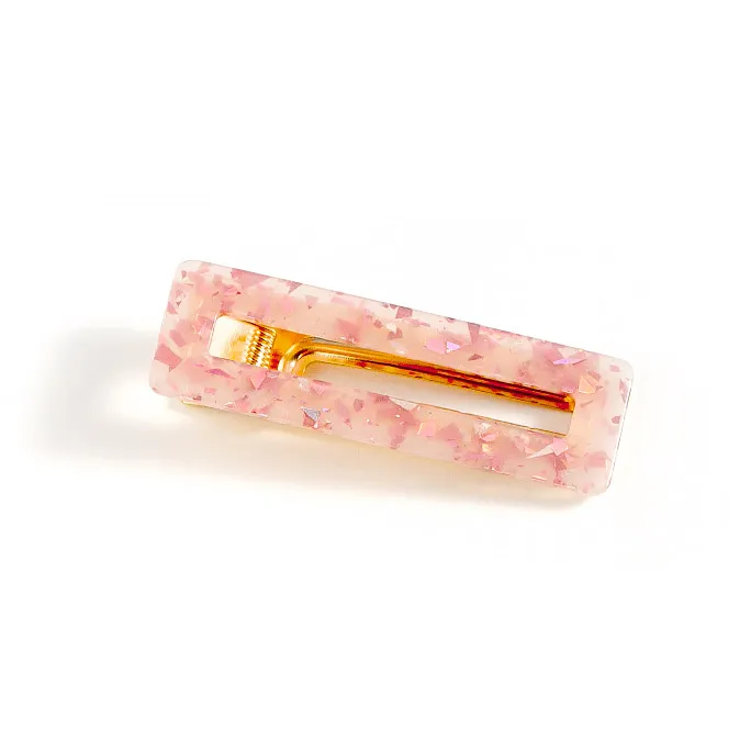 Barrette Pince Rose Rectangle : Style Romantique Chic - Shine Boutique