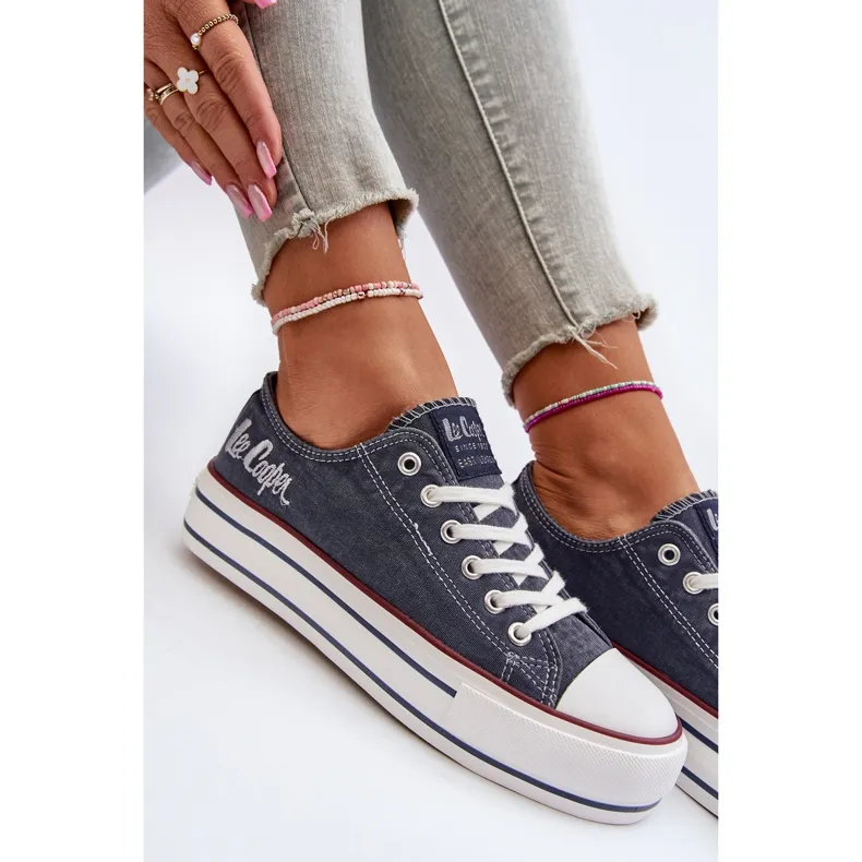 Baskets Femme à Semelle Épaisse Lee Cooper LCW-24-31-2220 Bleu Marine