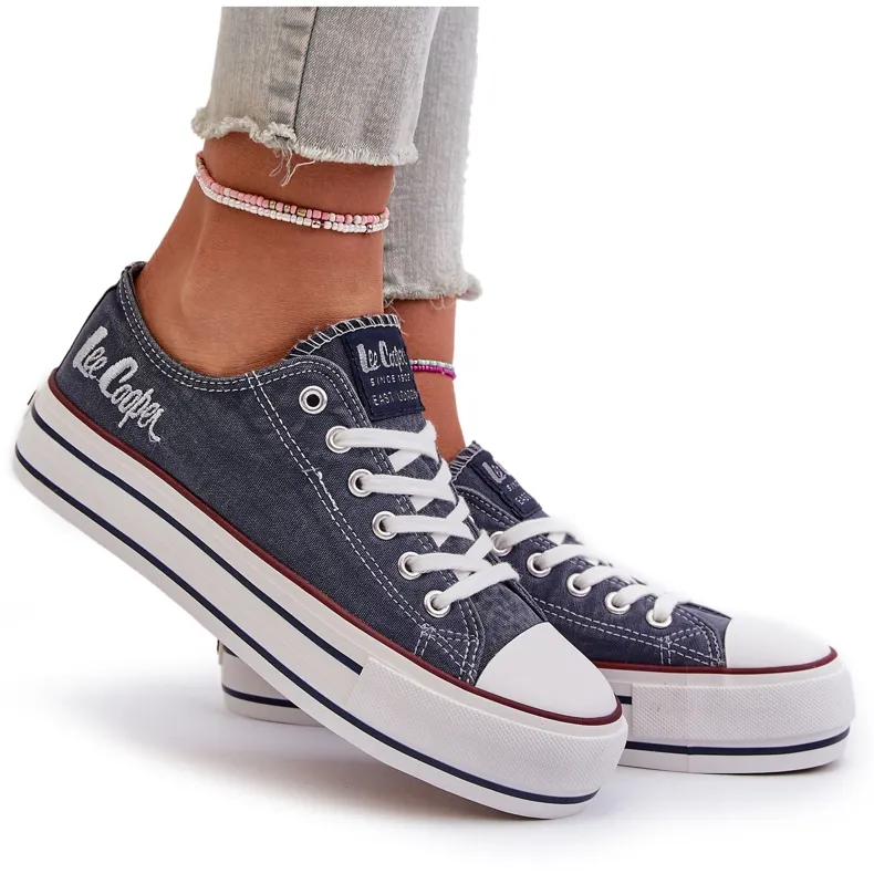 Baskets Femme à Semelle Épaisse Lee Cooper LCW-24-31-2220 Bleu Marine