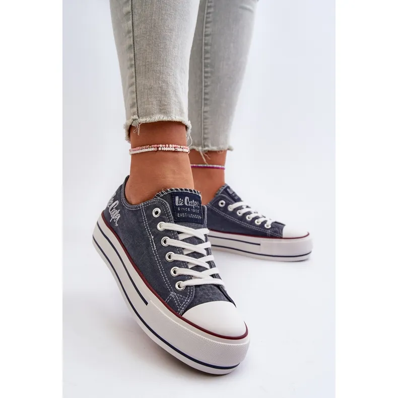 Baskets Femme à Semelle Épaisse Lee Cooper LCW-24-31-2220 Bleu Marine