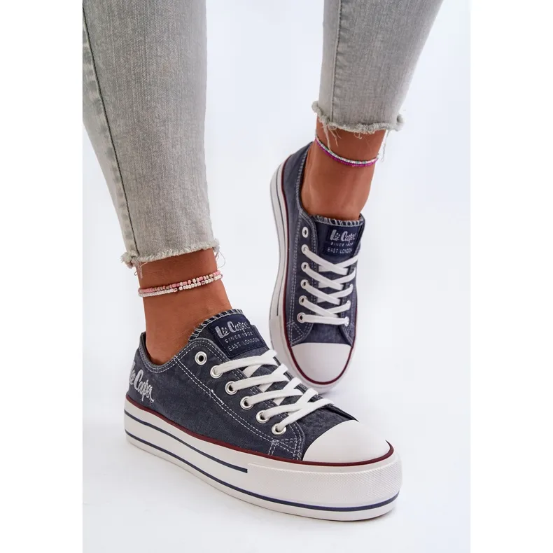 Baskets Femme à Semelle Épaisse Lee Cooper LCW-24-31-2220 Bleu Marine