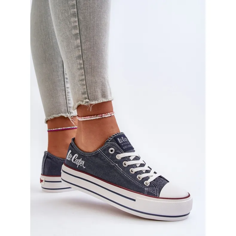 Baskets Femme à Semelle Épaisse Lee Cooper LCW-24-31-2220 Bleu Marine