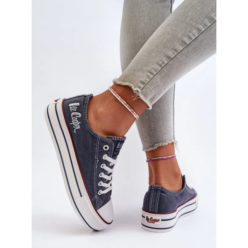 Baskets Femme à Semelle Épaisse Lee Cooper LCW-24-31-2220 Bleu Marine