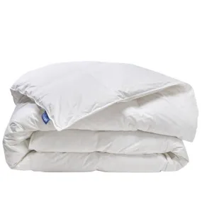 BLEU CALIN Couette Duvet Naturelle Chaude - 90% Duvet de Canard - Enveloppe 100% percale de coton - 140x200cm blanc - Bleu Calin