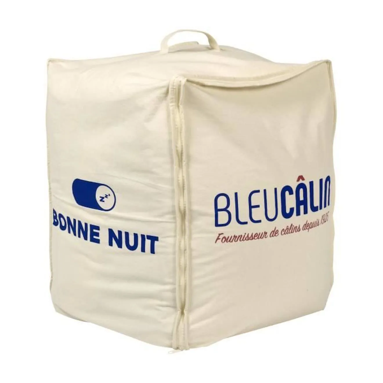 BLEU CALIN Couette Duvet Naturelle Chaude - 90% Duvet de Canard - Enveloppe 100% percale de coton - 140x200cm blanc - Bleu Calin