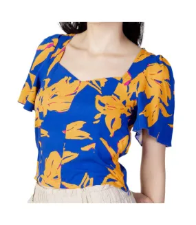 Blouse Bleu/Orange à Motifs Femme Only Alma