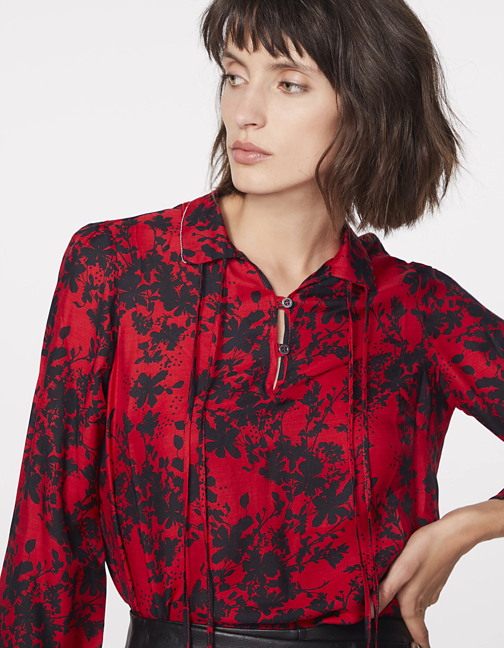 Blouse en viscose soie imprimé floral rock femme