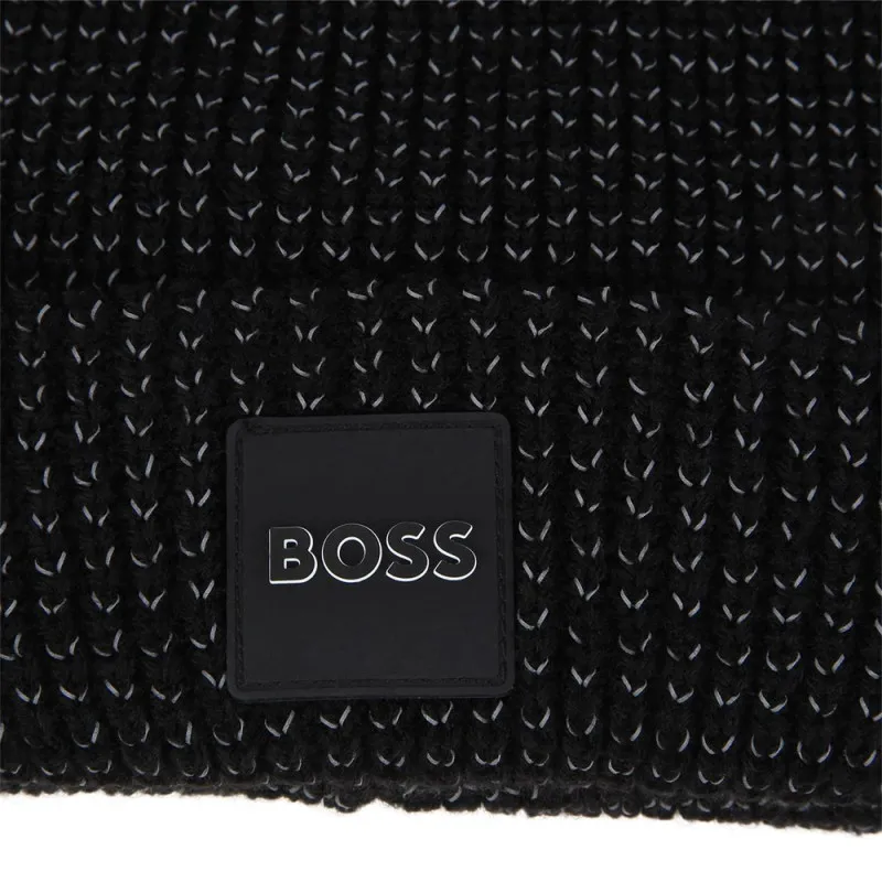 BONNET EN TRICOT NOIR BOSS ENFANT