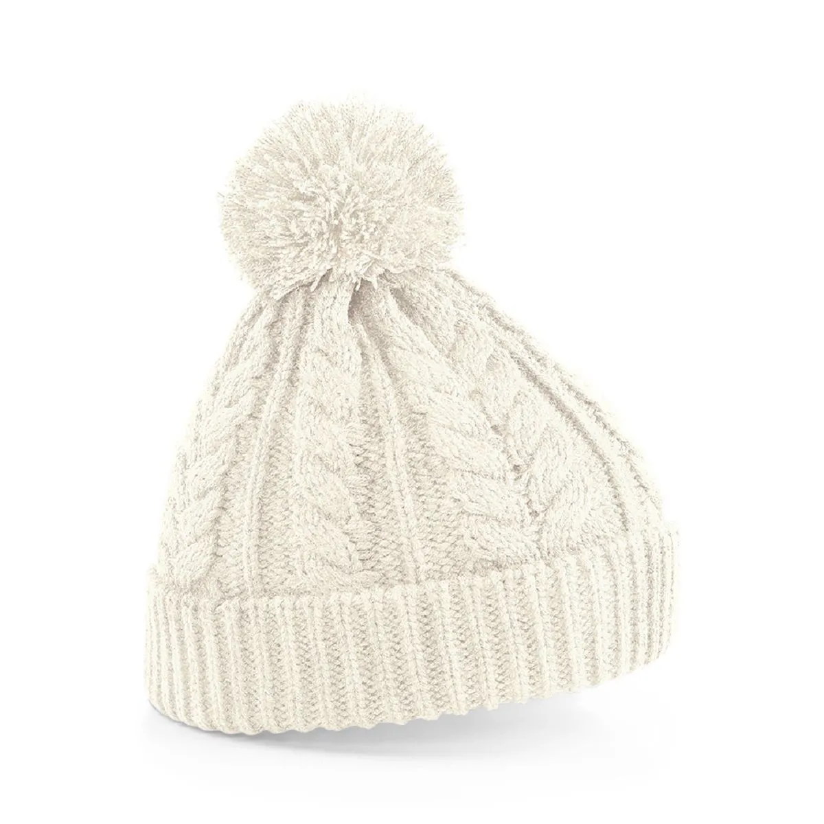 Bonnet en tricot torsadé - Adulte - B454 - blanc cassé 