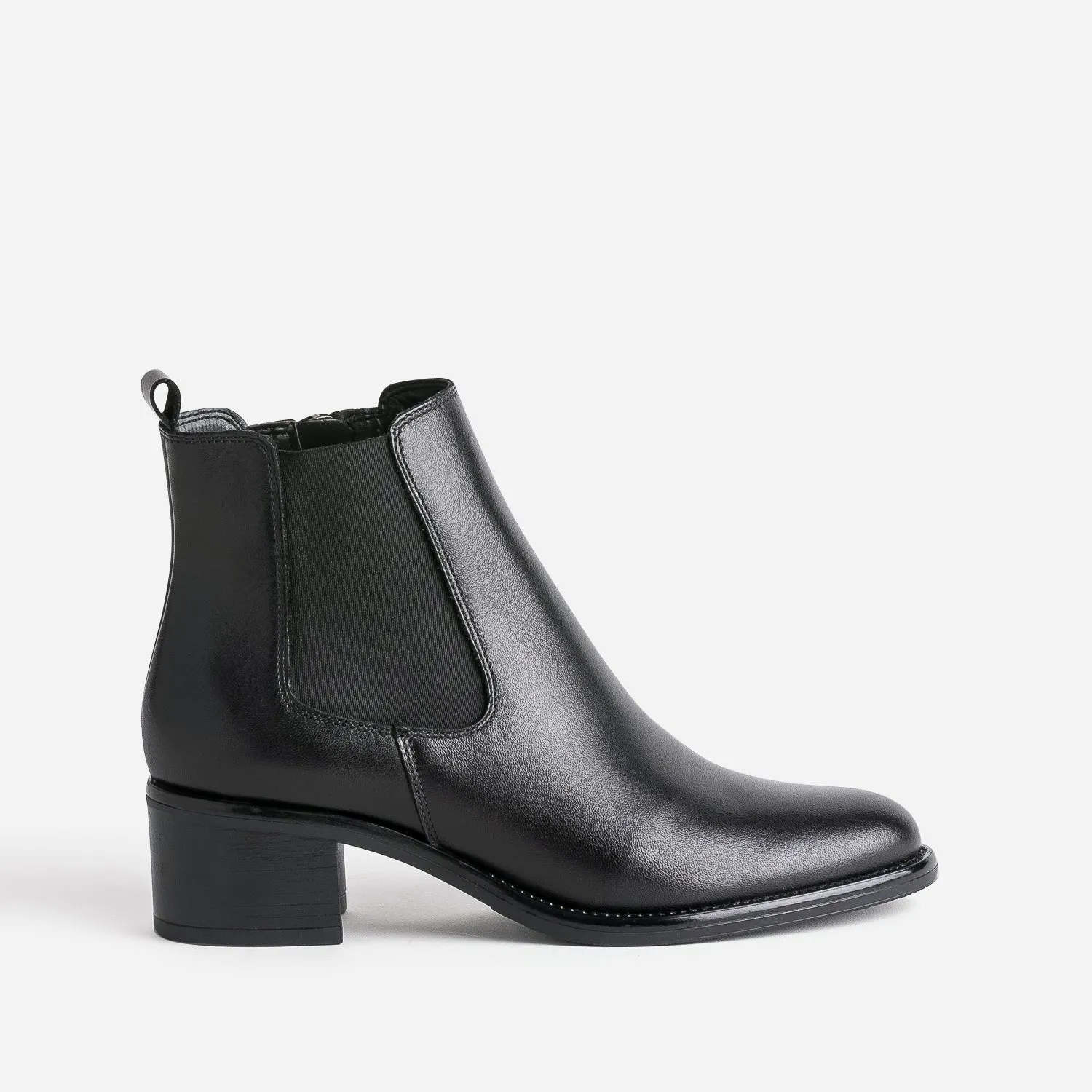 Boots noir en cuir - Boots / bottines Femme | ERAM