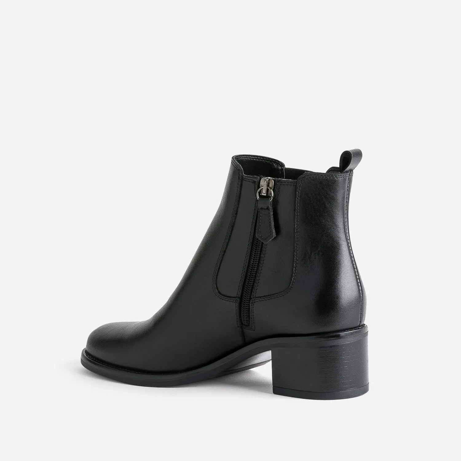 Boots noir en cuir - Boots / bottines Femme | ERAM