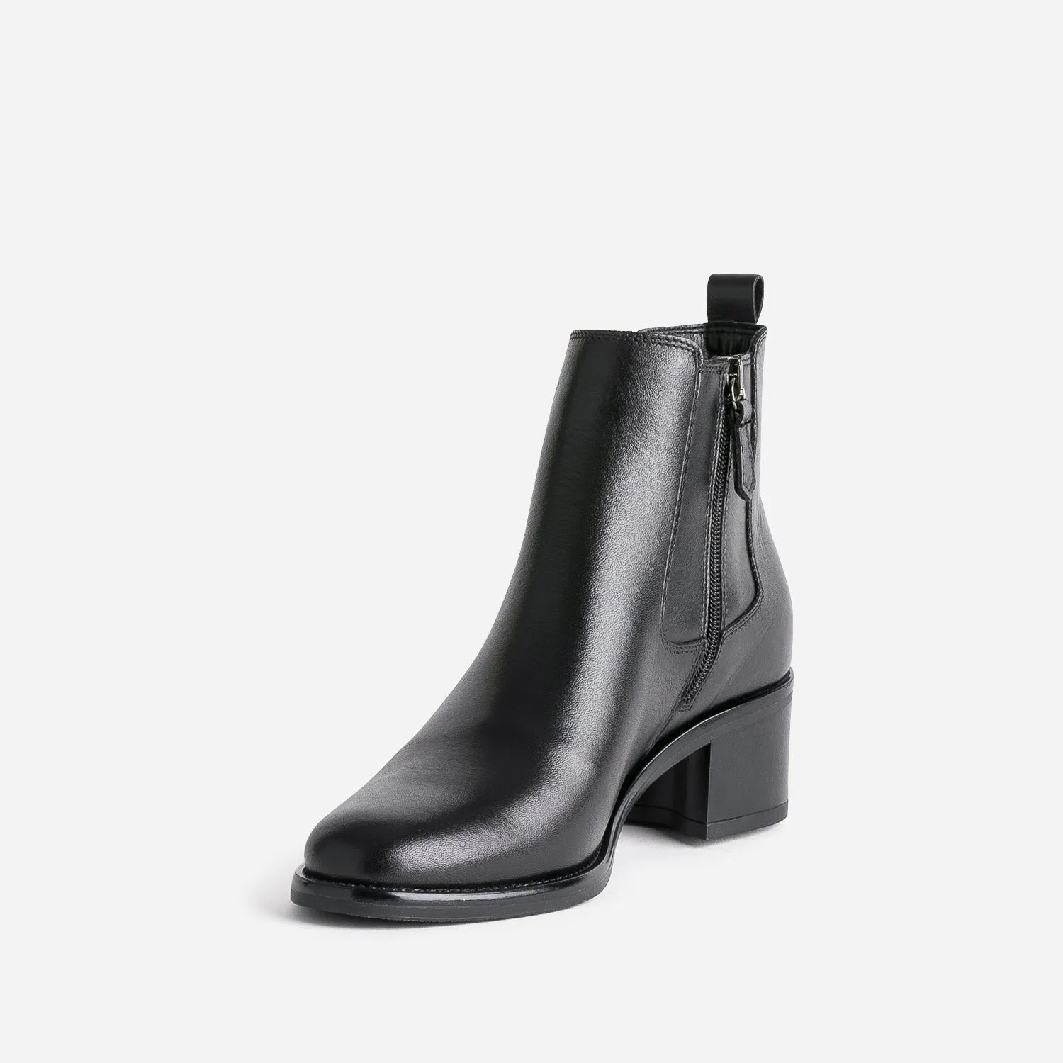 Boots noir en cuir - Boots / bottines Femme | ERAM