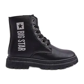 Bottes chaudes en cuir pour enfants Big Star MM374152 noir le noir