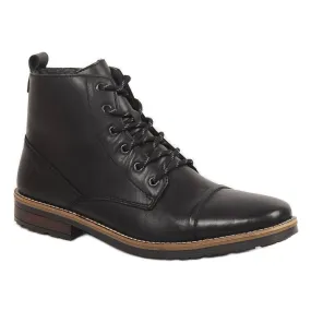 Bottes en cuir isolées Rieker 33205-00 noires pour hommes le noir