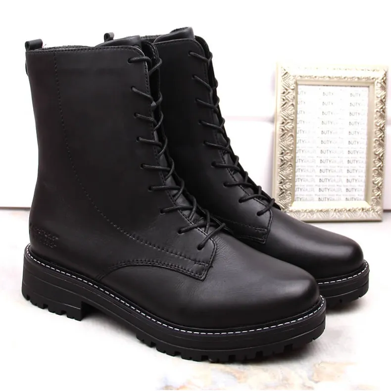 Bottes en cuir noir confortables et isolées par Remonte le noir