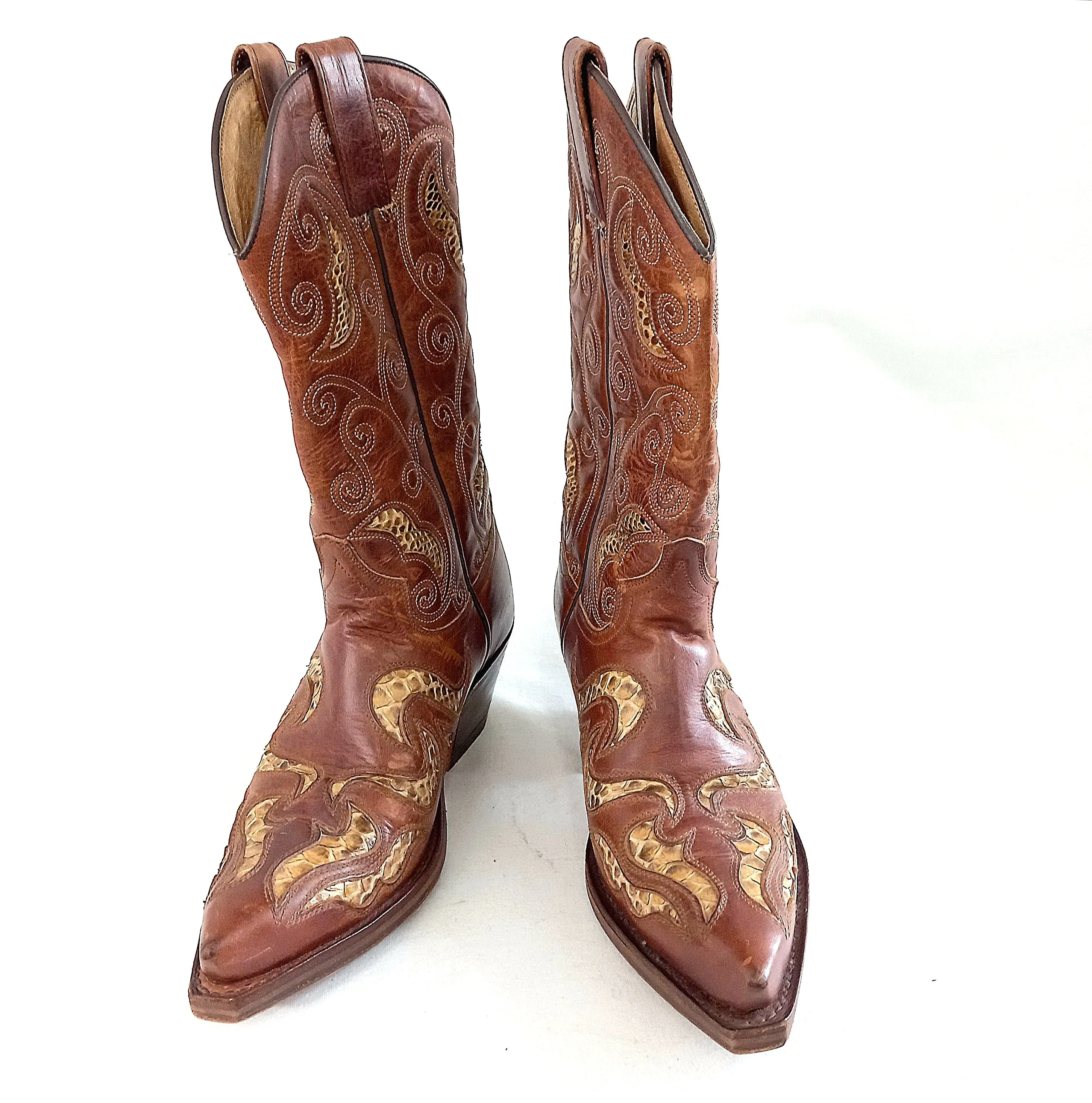 Bottes en cuir Santiag talon biseauté "Sendra" - T36