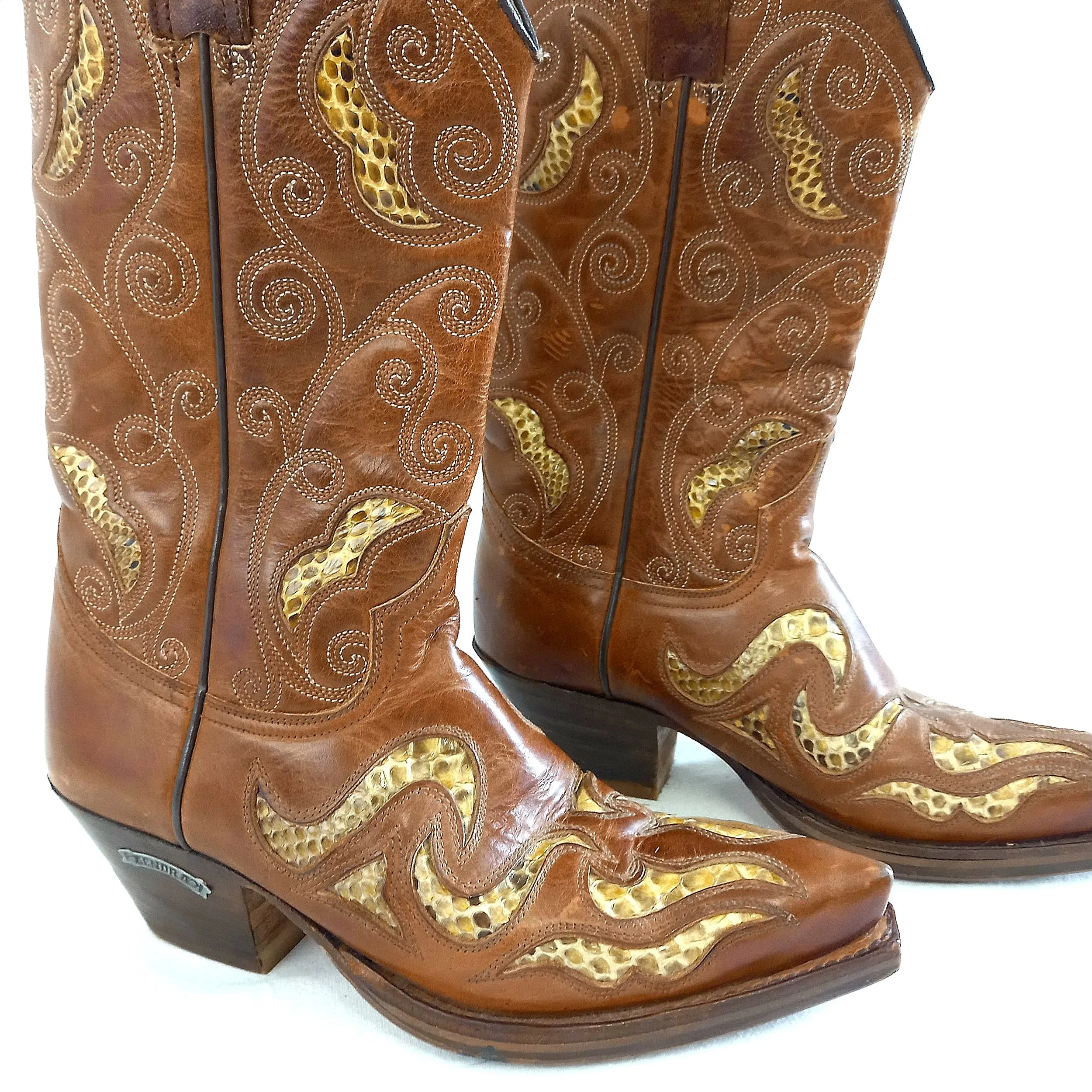 Bottes en cuir Santiag talon biseauté "Sendra" - T36