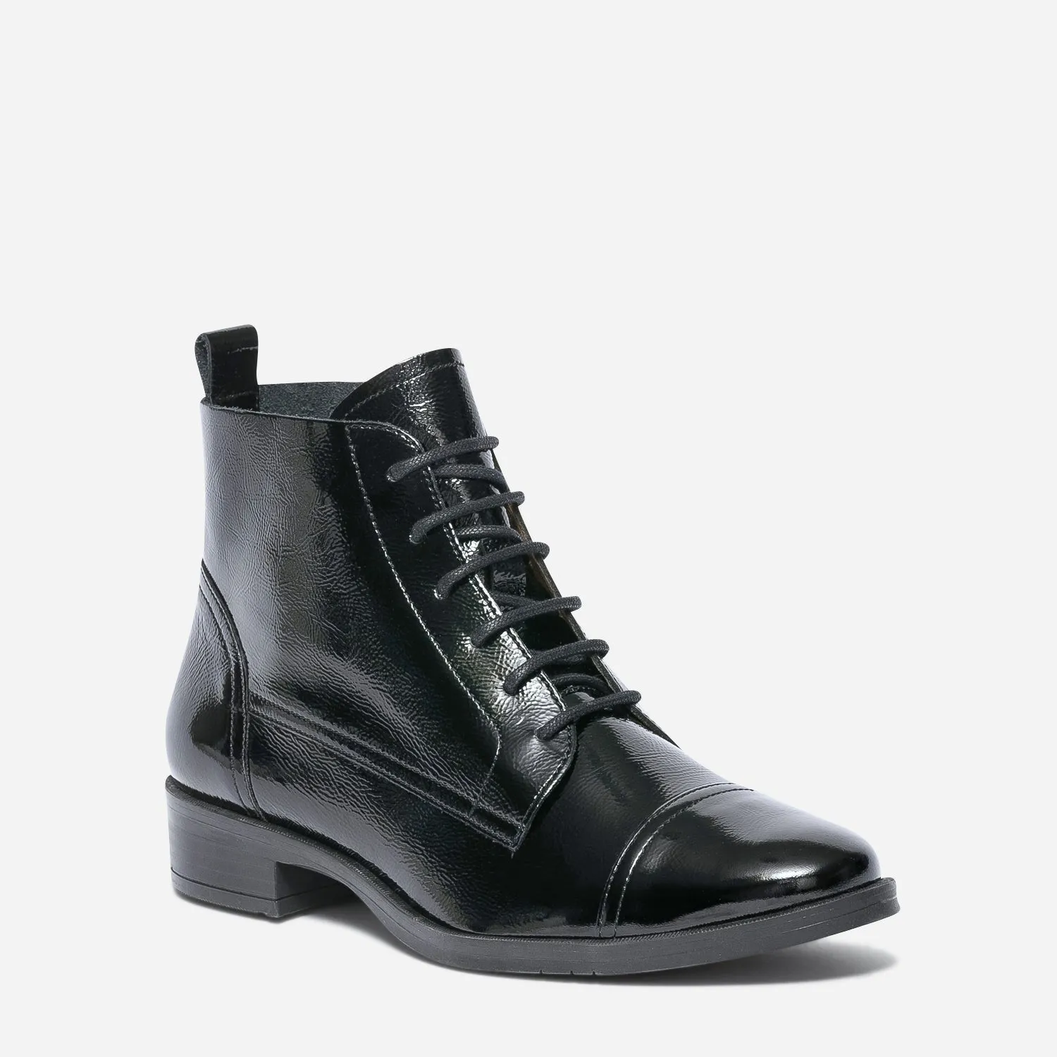 Bottine ERAM FLEX noire en cuir verni - Boots / bottines Femme | ERAM