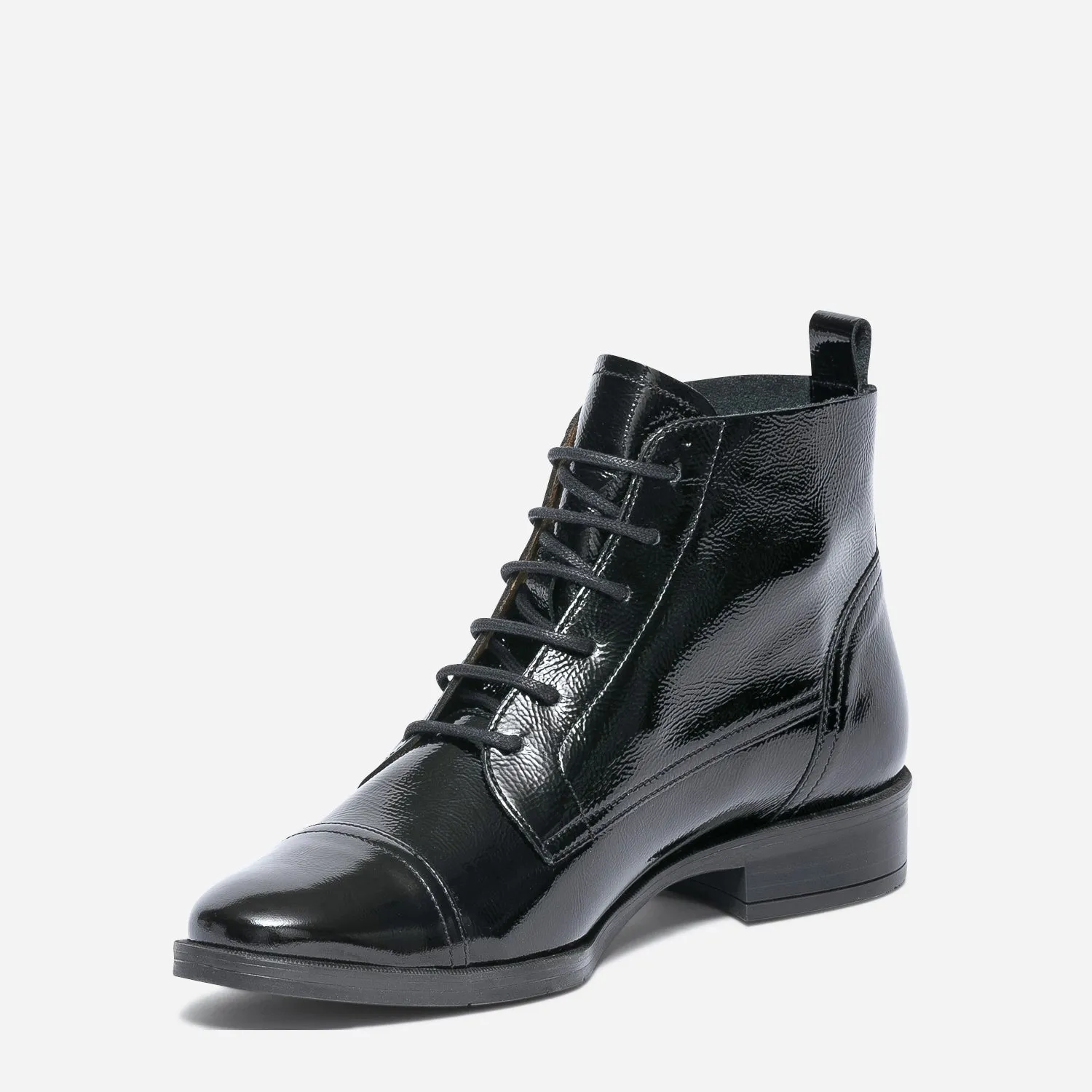 Bottine ERAM FLEX noire en cuir verni - Boots / bottines Femme | ERAM