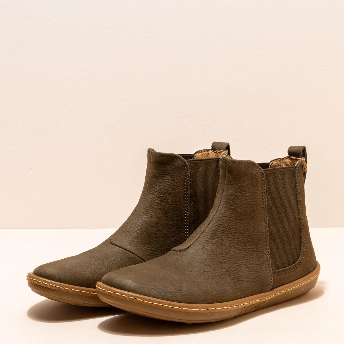 Bottines chelsea en cuir - Kaki