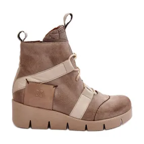 Bottines Compensées en Cuir Maciejka 06185-22 Beige Clair