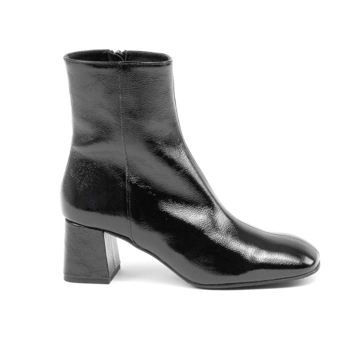 Bottines en cuir bi-couleur - Noir