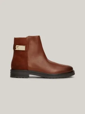 Bottines en cuir multitextures | Marron | Tommy Hilfiger