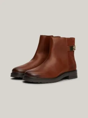 Bottines en cuir multitextures | Marron | Tommy Hilfiger