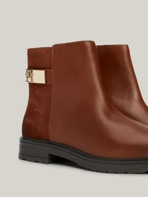 Bottines en cuir multitextures | Marron | Tommy Hilfiger