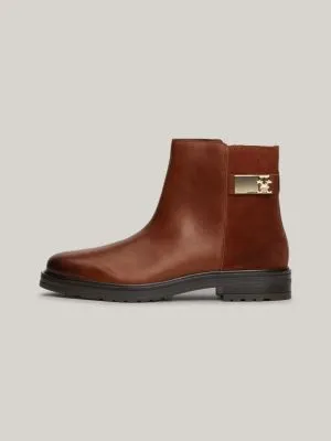 Bottines en cuir multitextures | Marron | Tommy Hilfiger