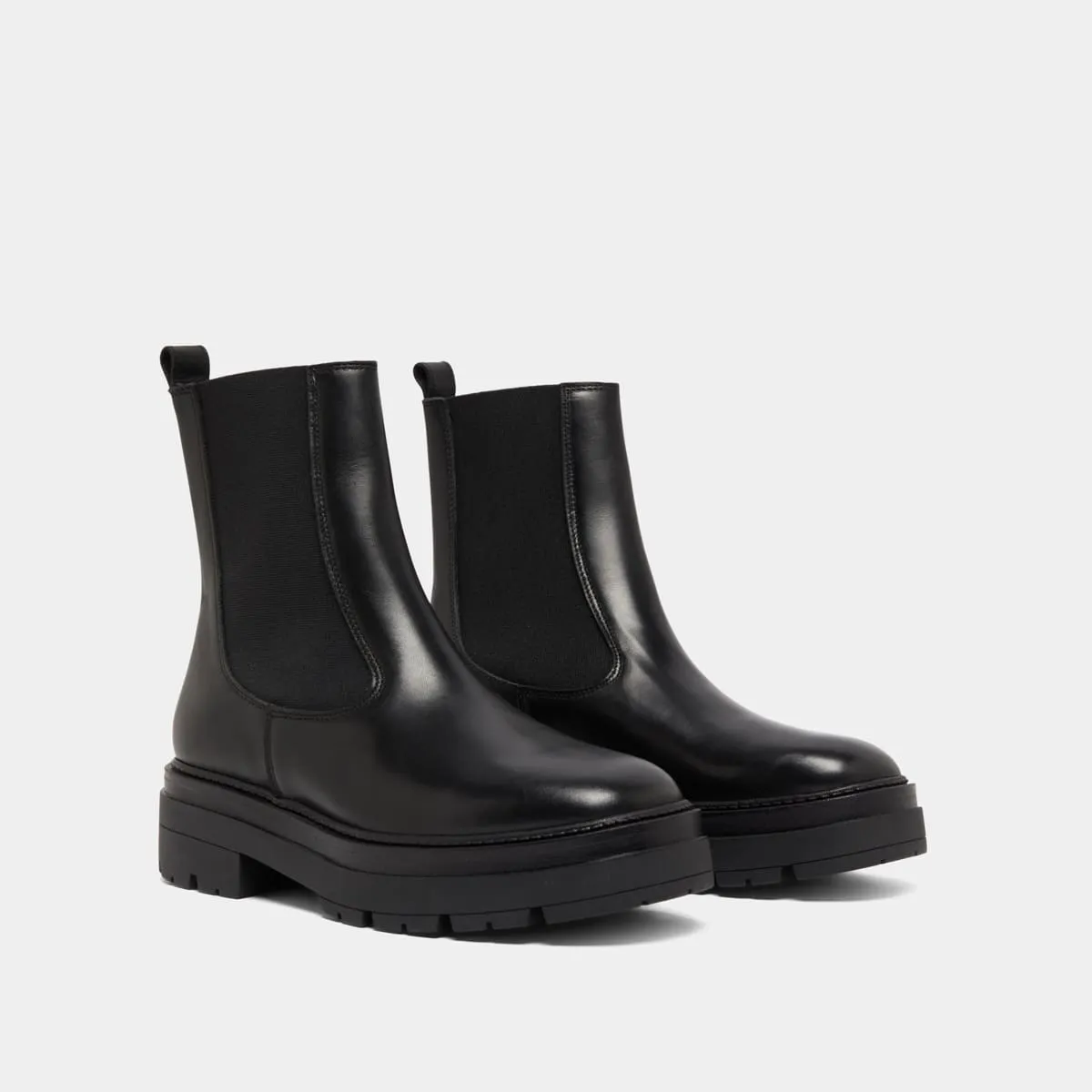 Bottines à plateformes en cuir noir pour Femme | Jonak