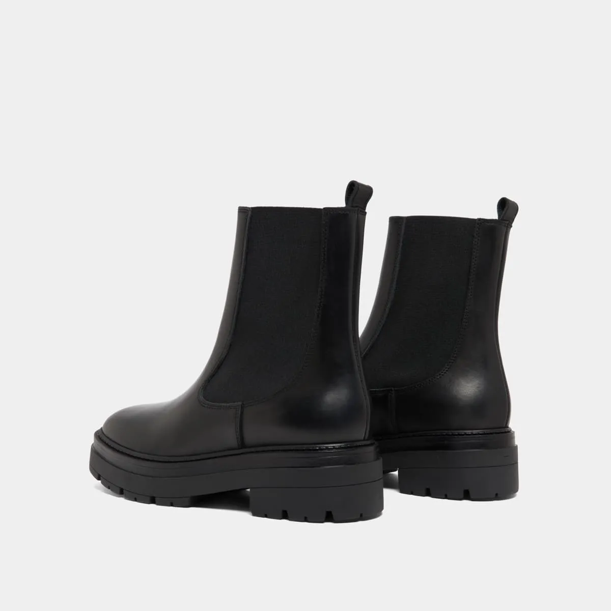 Bottines à plateformes en cuir noir pour Femme | Jonak