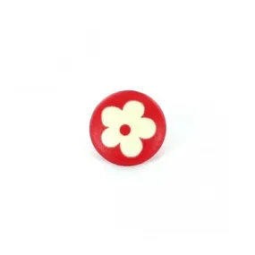 Bouton Polyester Anthémis rouge