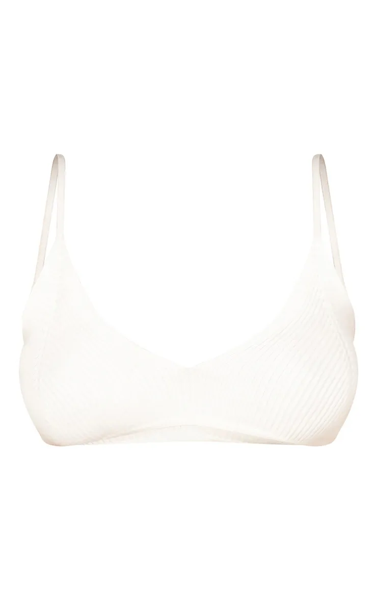 Bralette triangle en maille tricot crème