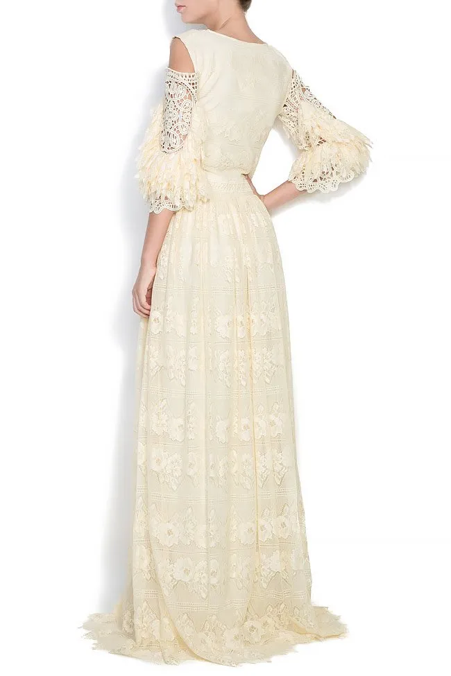 Carmen Ormenisan Robe maxi en dentelle et mélange de coton Anisia