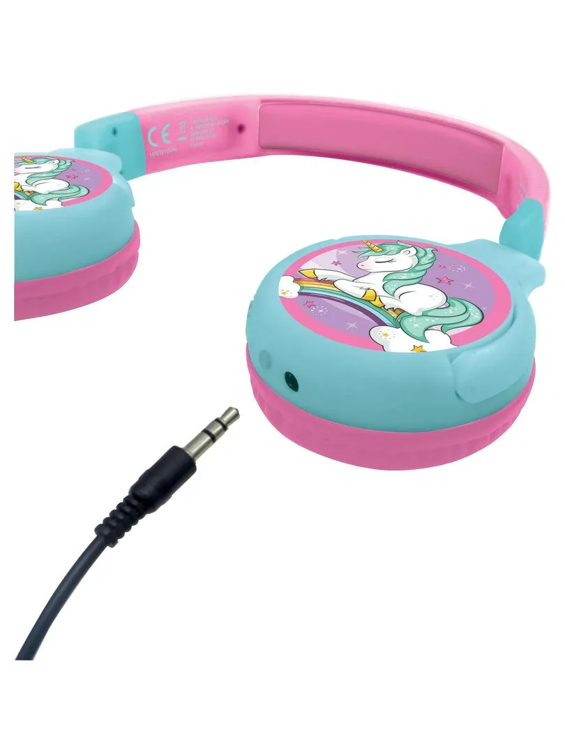 Casque 2 En 1 Bluetooth® Et Filaire Limitation De Son Design Licorne - N/A