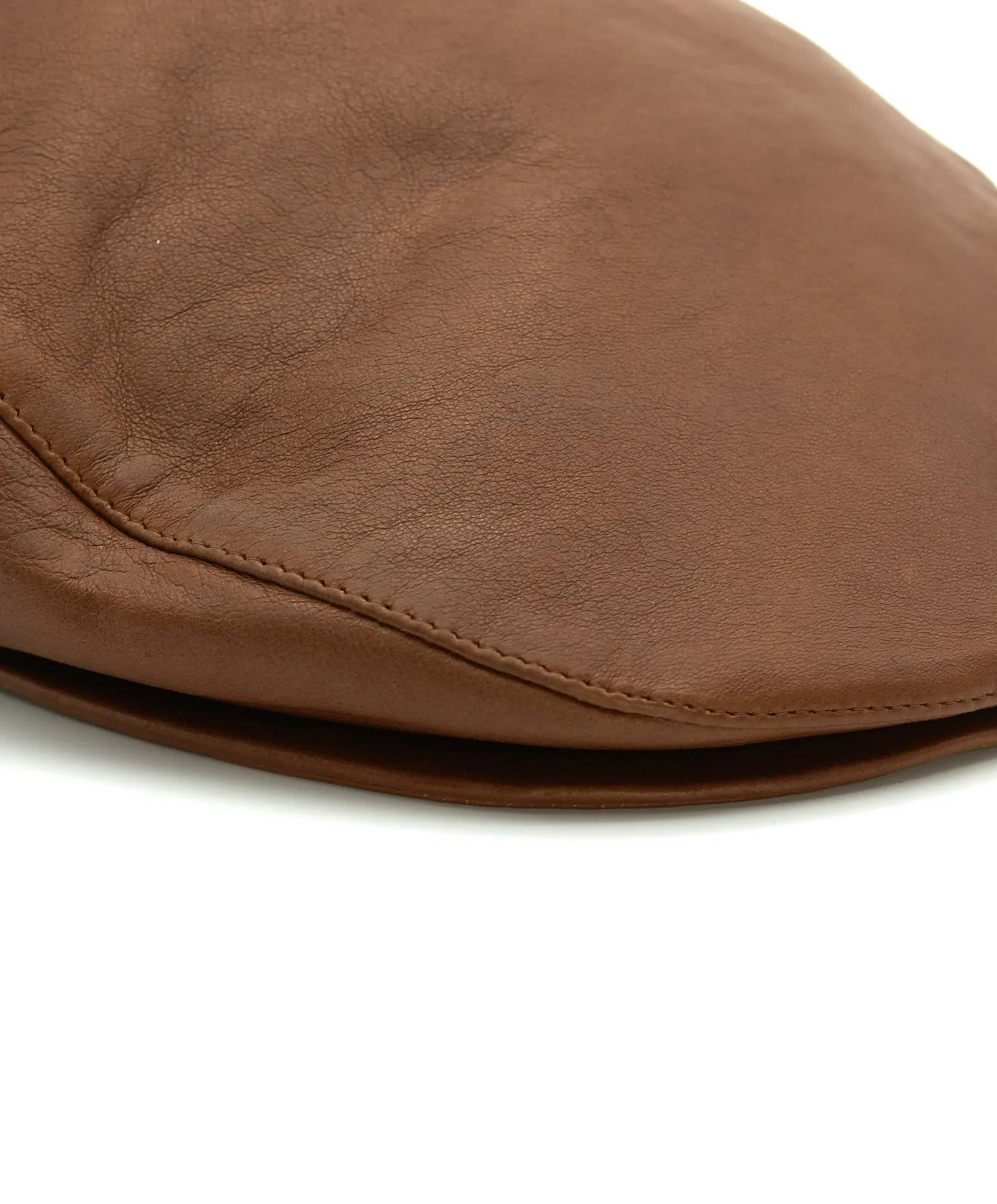 Casquette plate en cuir homme béret à visière cuir marron Palermo