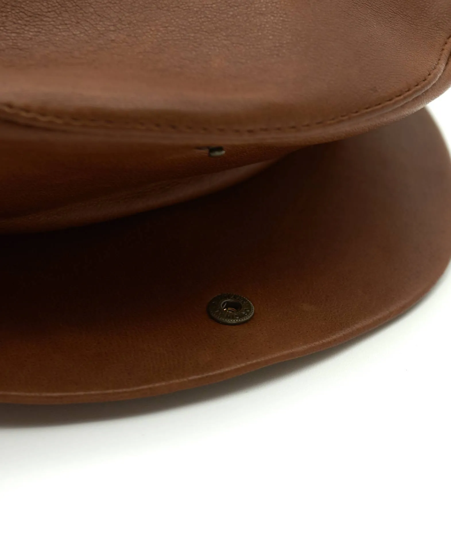 Casquette plate en cuir homme béret à visière cuir marron Palermo