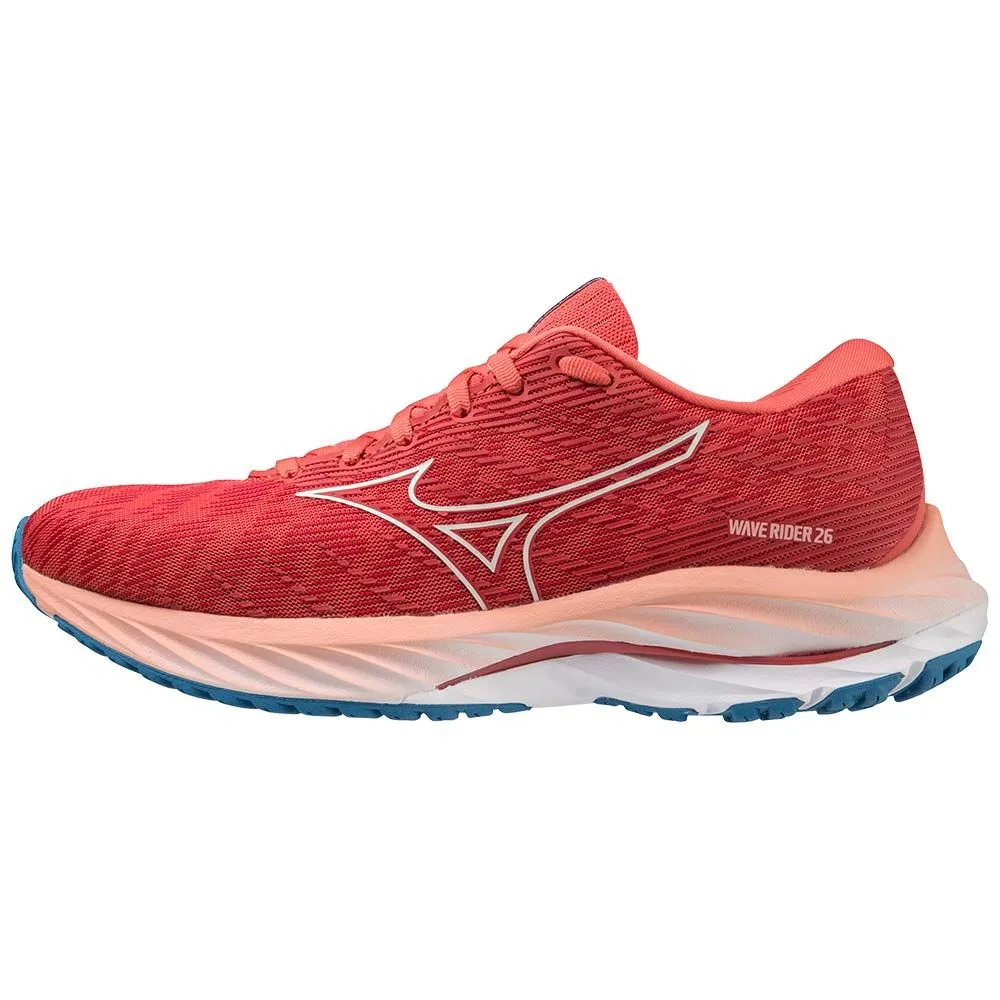 Chaussures de running Mizuno Wave Rider 26 Red/Grey/Blue pour femme - J1GD220375