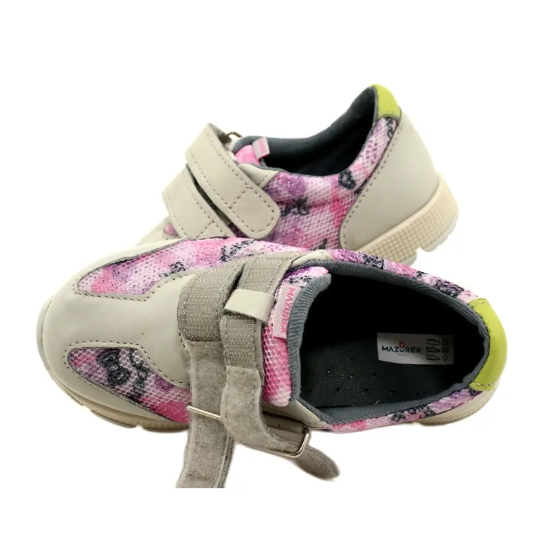 Chaussures décontractées en cuir avec velcro Mazurek AirWalk Sport violet rose gris vert