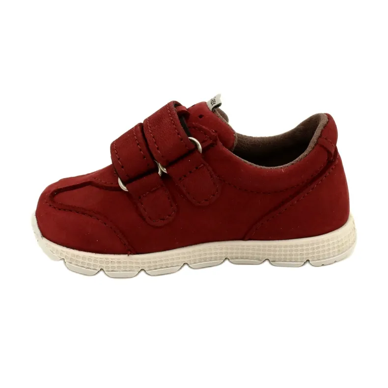 Chaussures décontractées en cuir Mazurek 1362 Velcro rouge