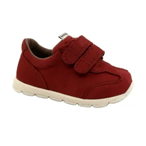 Chaussures décontractées en cuir Mazurek 1362 Velcro rouge