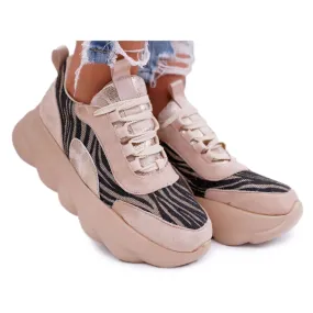 Chaussures Sport Femme Lu Boo Semelle Épaisse Beige Goûtez-le !