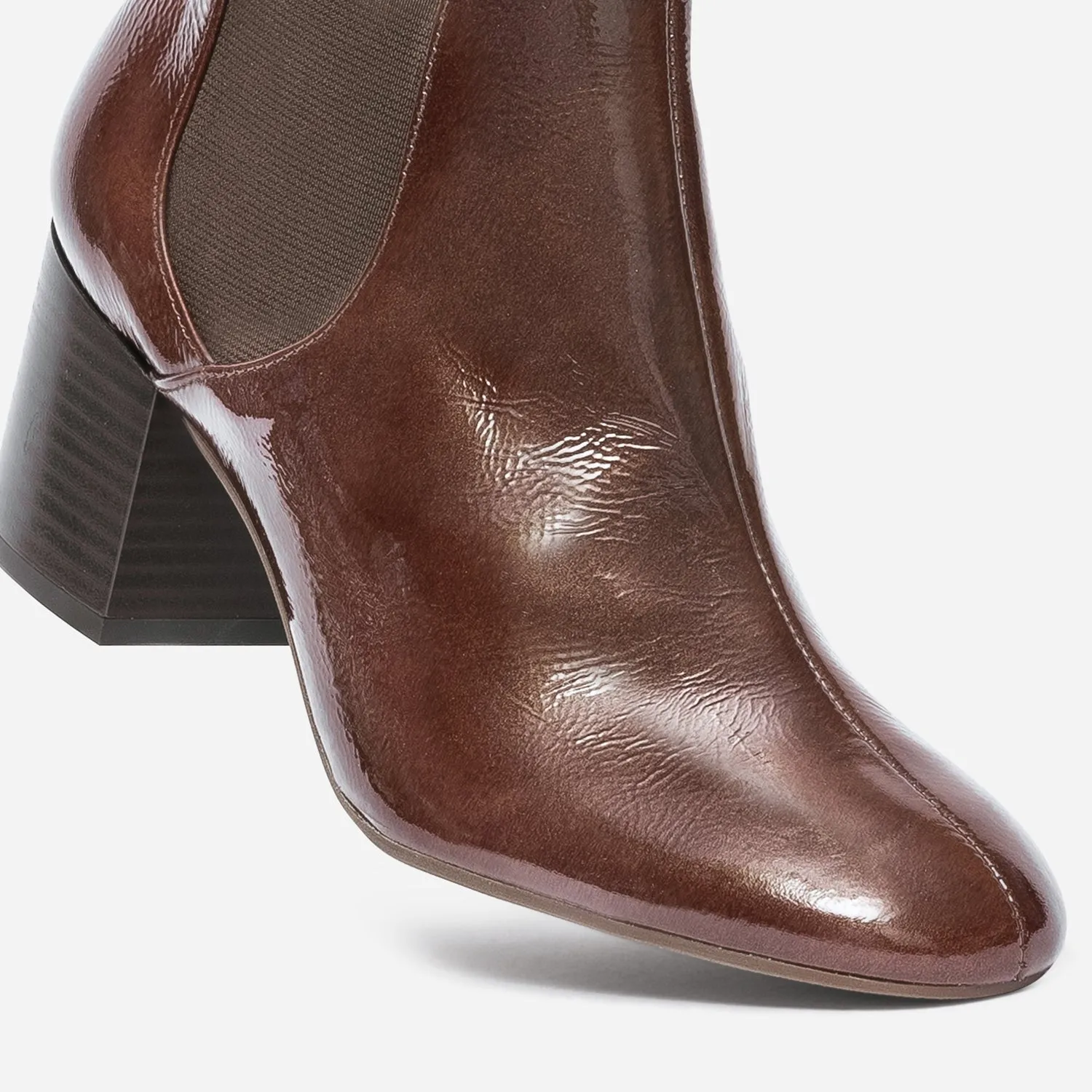 Chelsea boots ERAM FLEX cognac en cuir verni - Boots / bottines Femme | ERAM