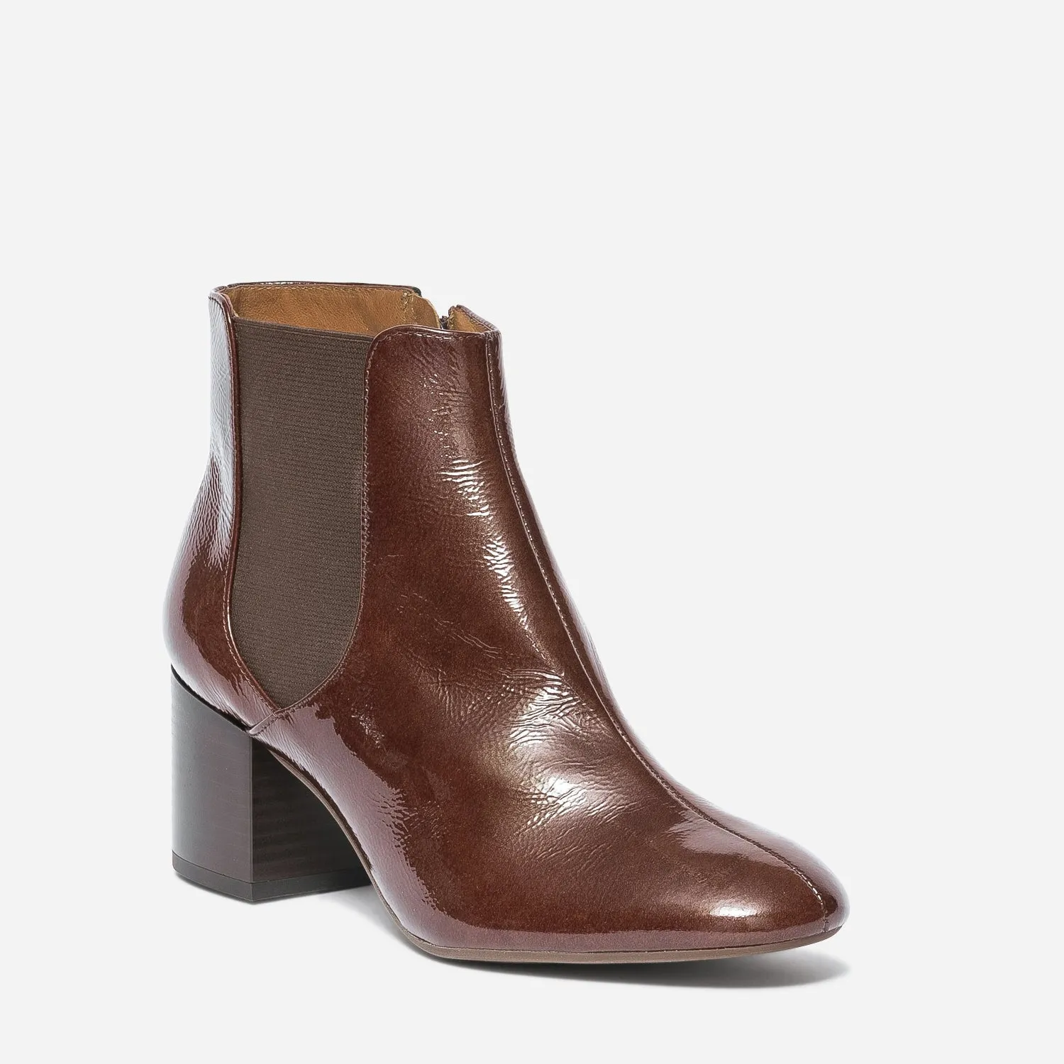 Chelsea boots ERAM FLEX cognac en cuir verni - Boots / bottines Femme | ERAM