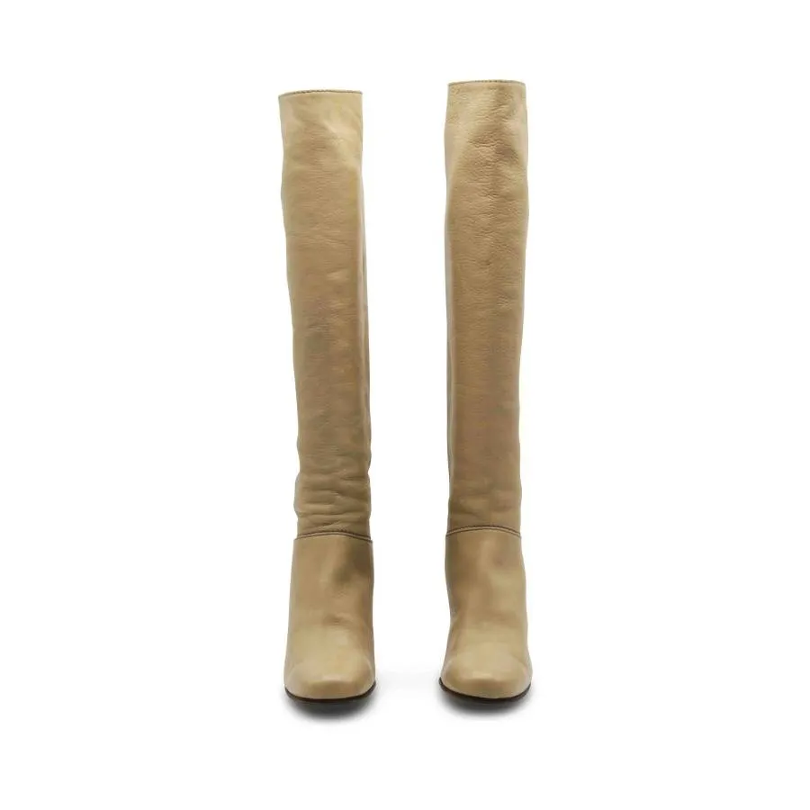 Chloé Bottes en cuir beige Chloé