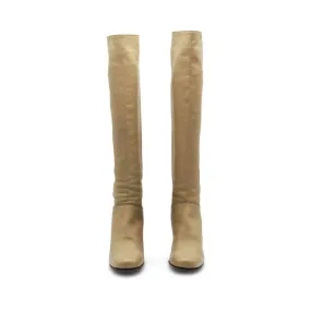 Chloé Bottes en cuir beige Chloé